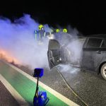 Fahrzeugbrand auf einspurigem Teil der Schnellstraße S3